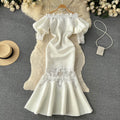 Vintage Lace Embroidery Fishtail Dress