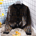 Vintage Colorful Delicate Pattern Knitted Cardigan