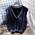 Simple Design V-neck Sweater Vest