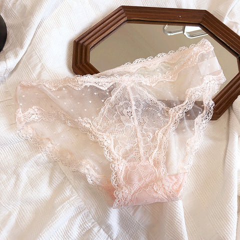 Lace Sheer Mesh Low-rise Briefs