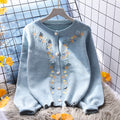 Korean Style Floral Embroidered Cardigan