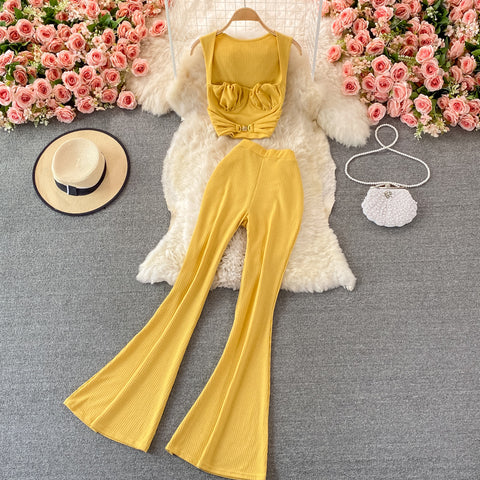 Fashion High-waist Skinny Two-piece Suit