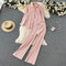 Colored Pleated Shirt&Trousers 2Pcs