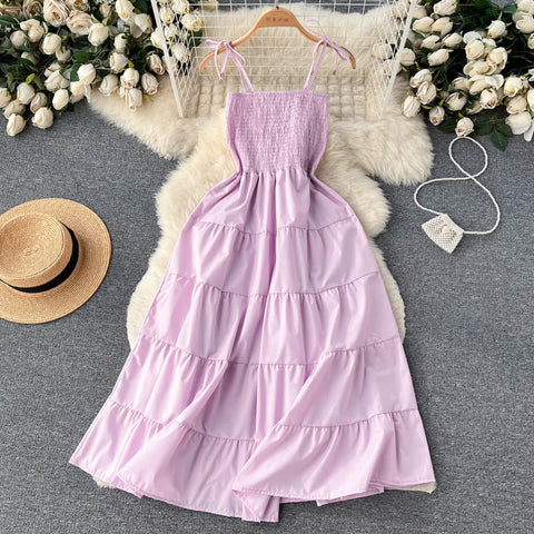 Vintage Pleated Layered Slip Dress