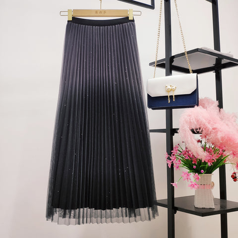 Both Sides Wear Gradient Mesh Skirt