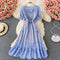 Round Collar Hollowed Water-soluble Lace Dress