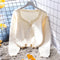 Beaded Solid Color Loose Fit Cardigan