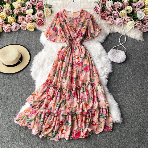 V-neck Floral Dress