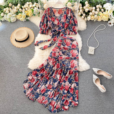 Strappy Chiffon Top&Fishtail Bustier 2Pcs