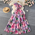Off-shoulder Chiffon Floral Dress