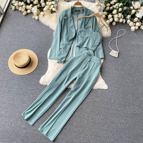Vest&Lapel Suit&Pants 3Pcs Set