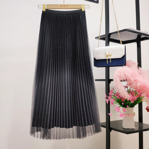 Both Sides Wear Gradient Mesh Skirt