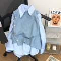 Warm Color Sweater Vest&Shirt 2Pcs Set