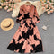 V-neck Printed Bellflower Dress
