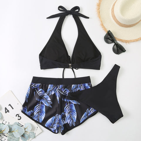 Ruffled Edge Printed Swimsuit with Shorts