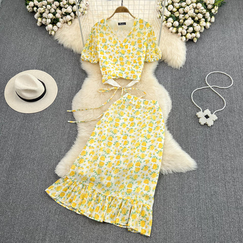 Printed Short Sleeve Suit