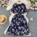 Korean Style Floral Print Chiffon Dress