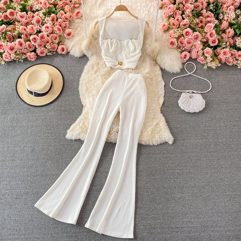 Fashion High-waist Skinny Two-piece Suit