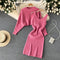 Hip-packaging Dress&Sweater 2Pcs Set