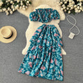Floral Bustier Top&Layered Skirt 2Pcs