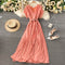 Solid Color Pressed Pleated Chiffon Dress