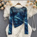 Tie-dyed Thin Mesh Long Sleeve