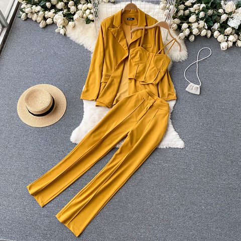 Vest&Lapel Suit&Pants 3Pcs Set