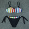 Rainbow Striped Split Bikini