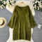 V-neck Vintage Mohair Knitted Dress
