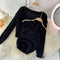 Two-piece Sweater Knit Cardigan Short Camisole Top