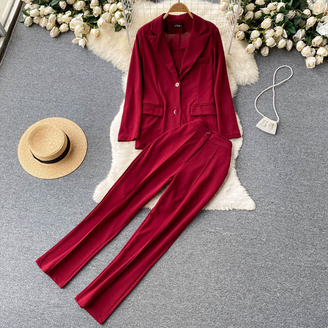 Vest&Lapel Suit&Pants 3Pcs Set