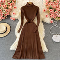 High-neck Over-the-knee Knitted Dress
