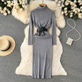 High Collar Tight Knitted Dress