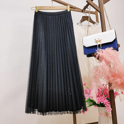 Both Sides Wear Gradient Mesh Skirt