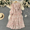 French Style Floral Pleated Dress