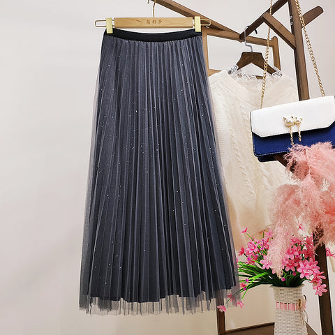 Both Sides Wear Gradient Mesh Skirt