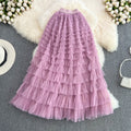 Fairy Solid Color A-line Layered Dress