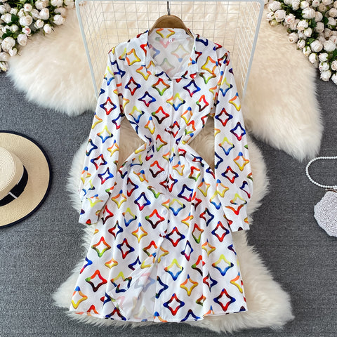 Tie-dye Oil Painting Print Dress