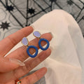 Silver Needle Klein Blue Stud Earrings