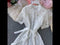 Lace Single Breasted Waist Long Dress