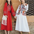Embroidered Cotton And Linen Dress