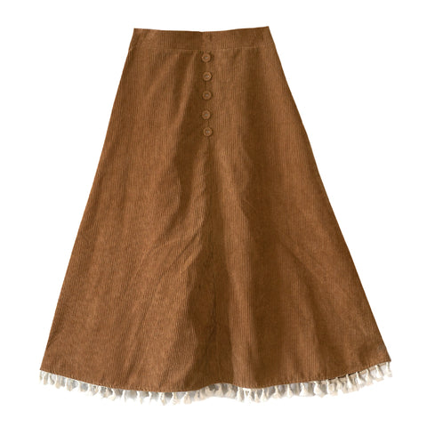 Vintage Corduroy High Waist Skirt