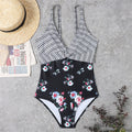 Color Matching One-Piece Swimsuit